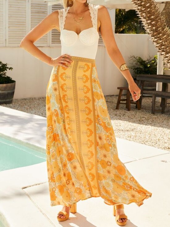 Nine Lives Bazaar Dresses & Skirts - NEW Nine Lives Bazaar Penni Maxi Skirt in Oasis Yellow 10 $169 Retro 70s Vintage